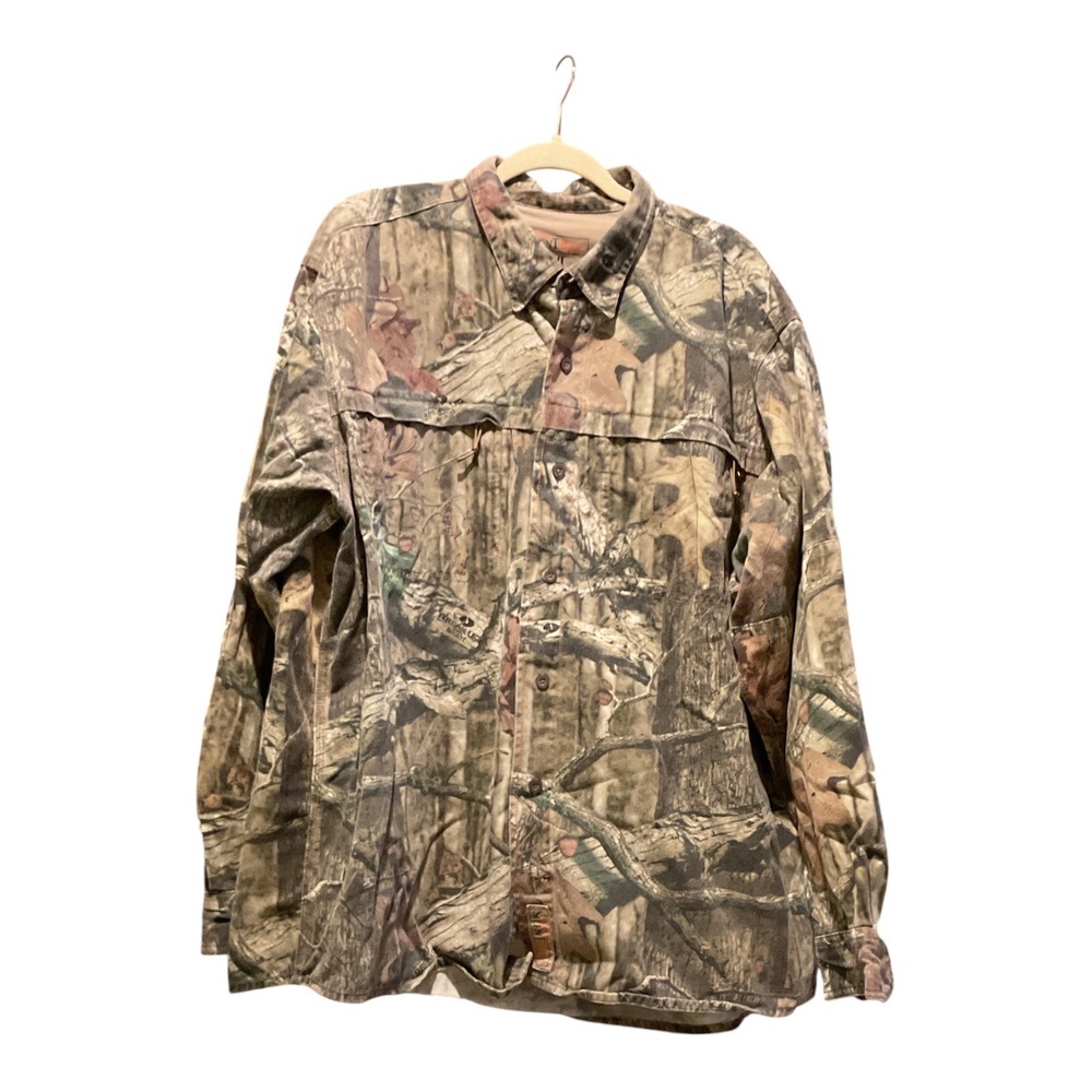Redhead Silent Hide Mossy Oak Camo Hunting Shirt Mens 2XL Long Sleeve Vented